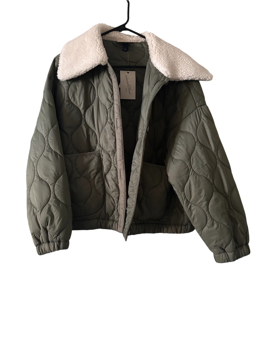 Universal Threads Olive Green Jacket with Sherpa Collar